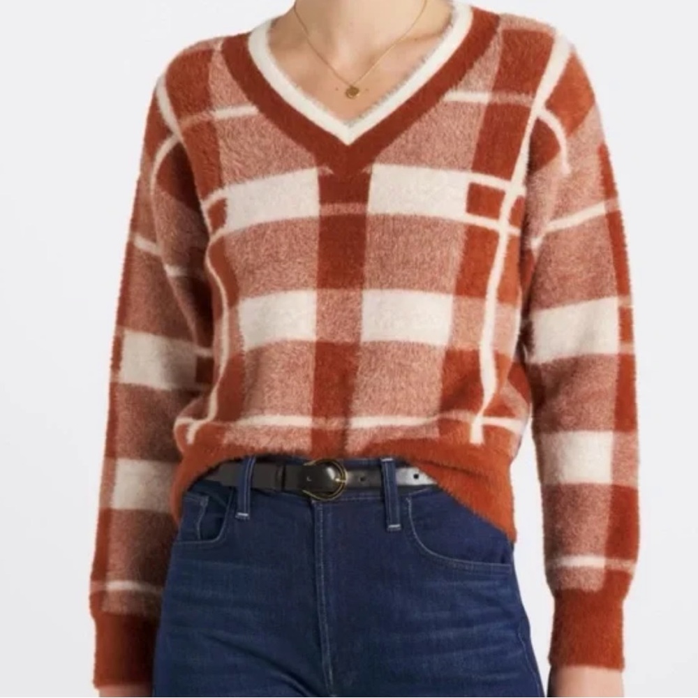 Burnt Orange Estee Cozy Z Neck Sweater